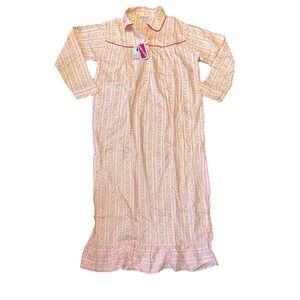 New Vintage‎ 20th Century Nightgown Long Granny Gown Cotton Flannel Size Large